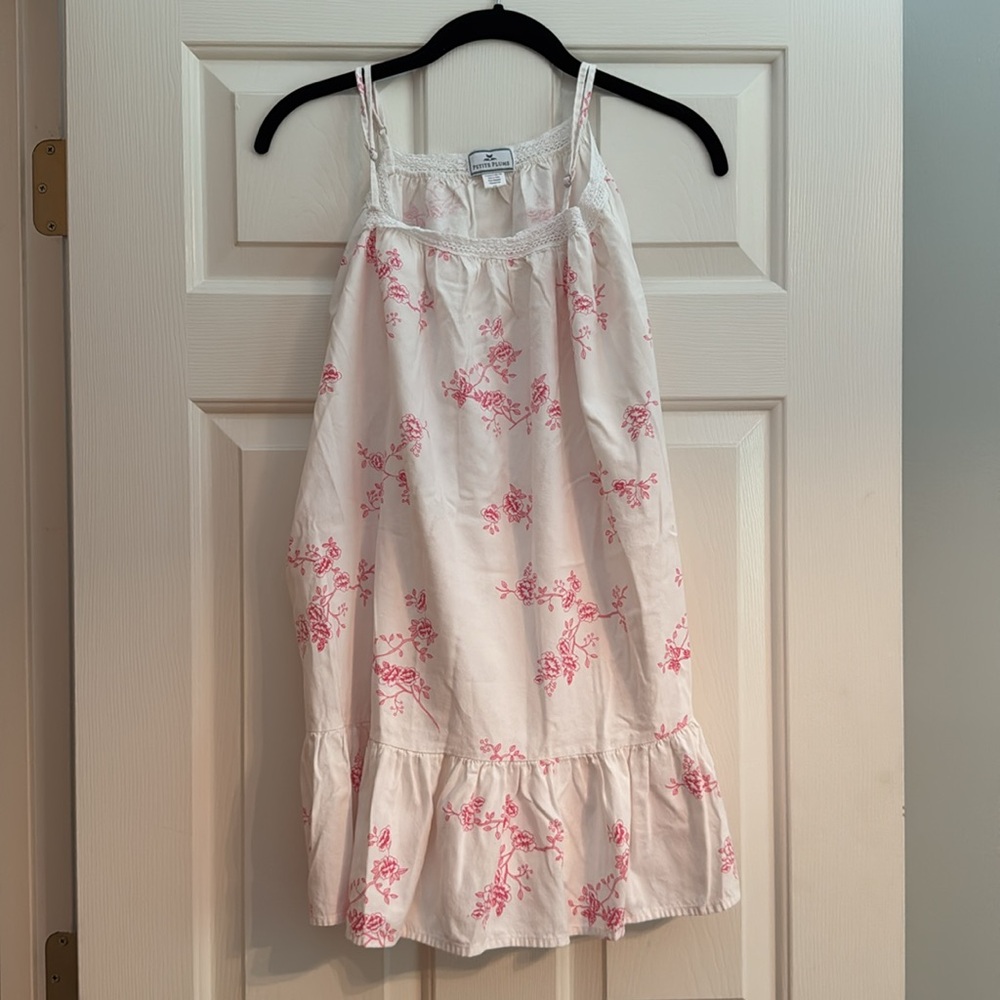 EUC Petit Plume nightgown with adjustable straps and lace detail.